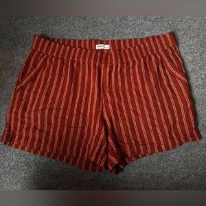 Women's Striped Burnt Orange Shorts